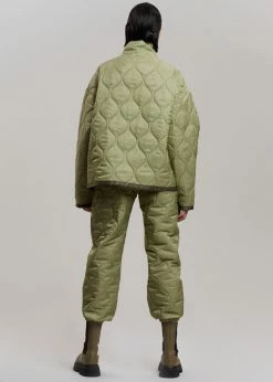 The Frankie Shop CLOTHING Brant Quilted Pullover - Moss Green