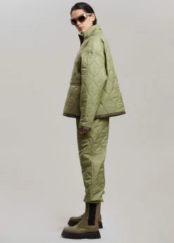 The Frankie Shop CLOTHING Brant Quilted Pullover - Moss Green