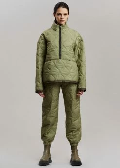 The Frankie Shop CLOTHING Brant Quilted Pullover - Moss Green