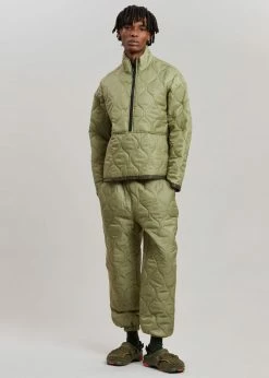 The Frankie Shop CLOTHING Brant Quilted Pullover - Moss Green