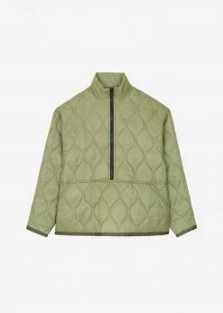 The Frankie Shop CLOTHING Brant Quilted Pullover - Moss Green