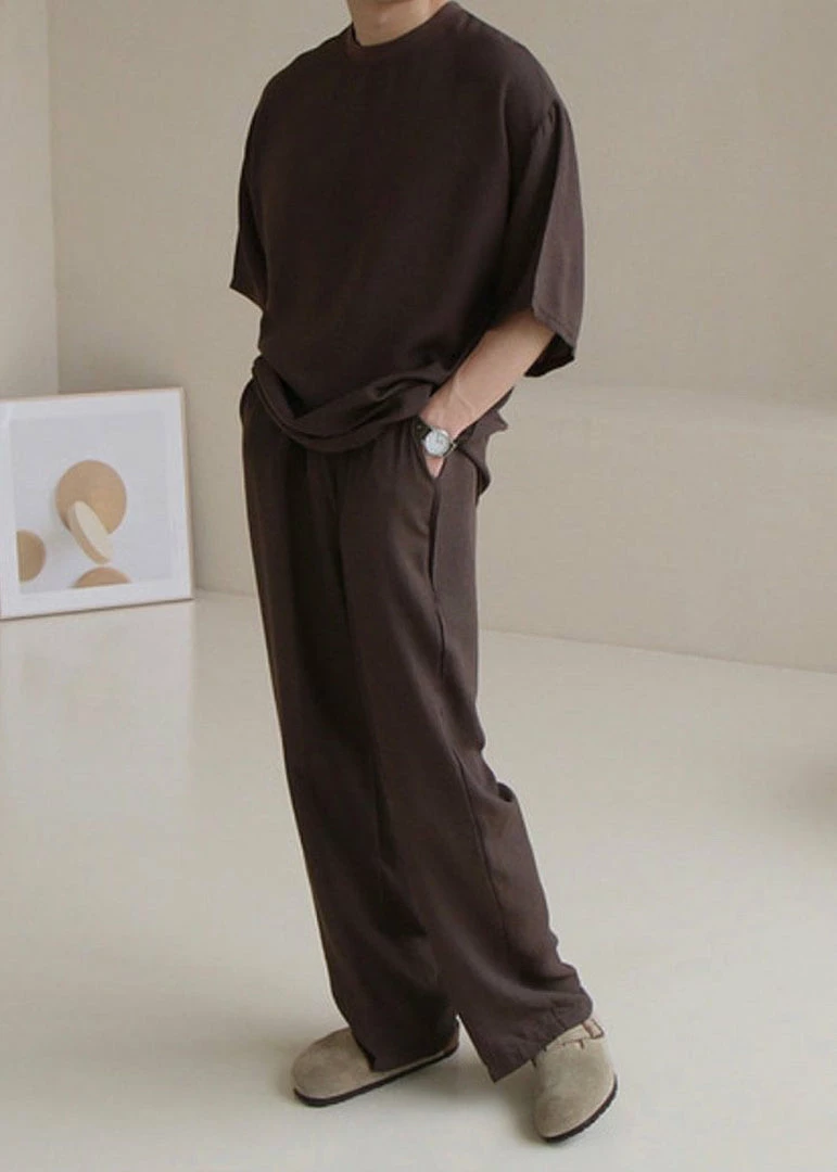 Cheapest ✔️ The Frankie Shop Men Brax Tee - Brown ✔️ 8 The Frankie Shop Men Brax Tee - Brown