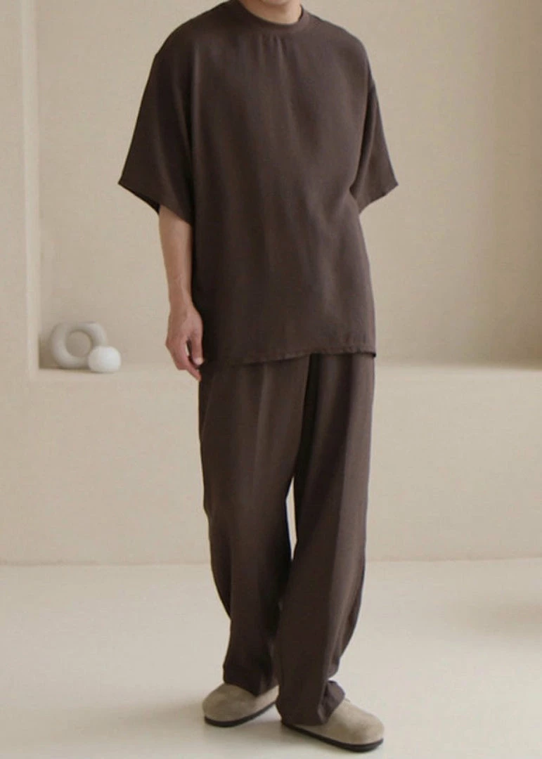 Cheapest ✔️ The Frankie Shop Men Brax Tee - Brown ✔️ 5 The Frankie Shop Men Brax Tee - Brown