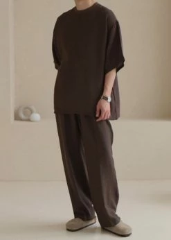 Cheapest ✔️ The Frankie Shop Men Brax Tee - Brown ✔️ 18 The Frankie Shop Men Brax Tee - Brown