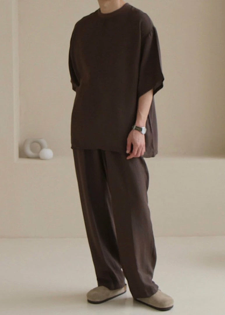 Cheapest ✔️ The Frankie Shop Men Brax Tee - Brown ✔️ 9 The Frankie Shop Men Brax Tee - Brown