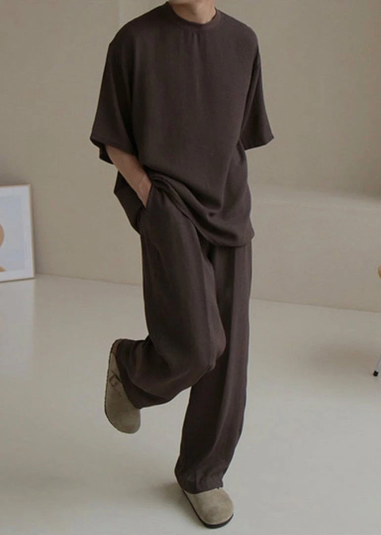 Cheapest ✔️ The Frankie Shop Men Brax Tee - Brown ✔️ 1 The Frankie Shop Men Brax Tee - Brown