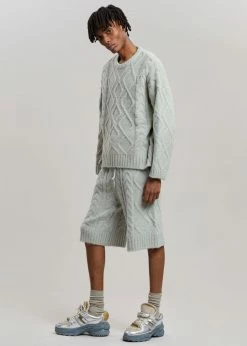 The Frankie Shop Men Brody Knit Shorts - Celadon