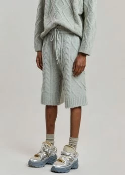 The Frankie Shop Men Brody Knit Shorts - Celadon