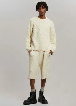 The Frankie Shop Brody Knit Shorts - Cream Men