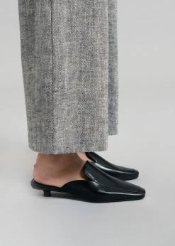 BY FAR Ingrid Mules - Black Gloss Leather SHOES