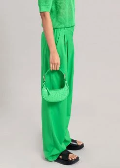BY FAR Mini Soho Croc Leather Bag - Super Green ACCESSORIES