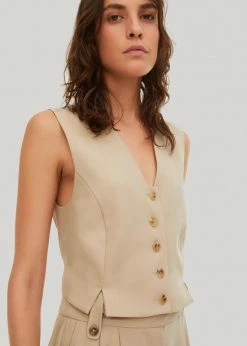 CLOTHING By Malene Birger Bettas Waistcoat - Nature