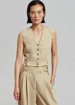 CLOTHING By Malene Birger Bettas Waistcoat - Nature