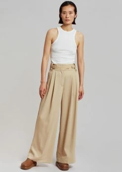 By Malene Birger Taal High Waist Trousers - Nature
