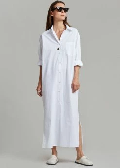 The Frankie Shop Cala Organic Cotton Shirt Dress - White