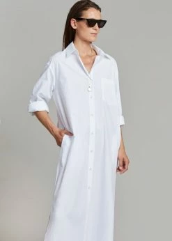 The Frankie Shop Cala Organic Cotton Shirt Dress - White