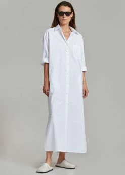 The Frankie Shop Cala Organic Cotton Shirt Dress - White