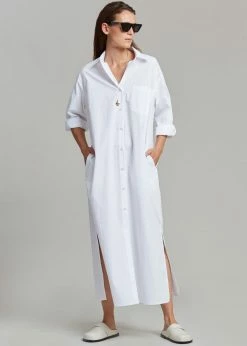 The Frankie Shop Cala Organic Cotton Shirt Dress - White