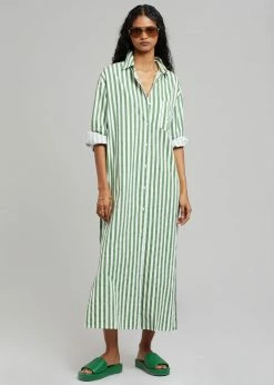 Promo π― The Frankie Shop CLOTHING Cala π Shirt π Dress - Green Stripe π₯° 15 The Frankie Shop CLOTHING Cala Shirt Dress - Green Stripe