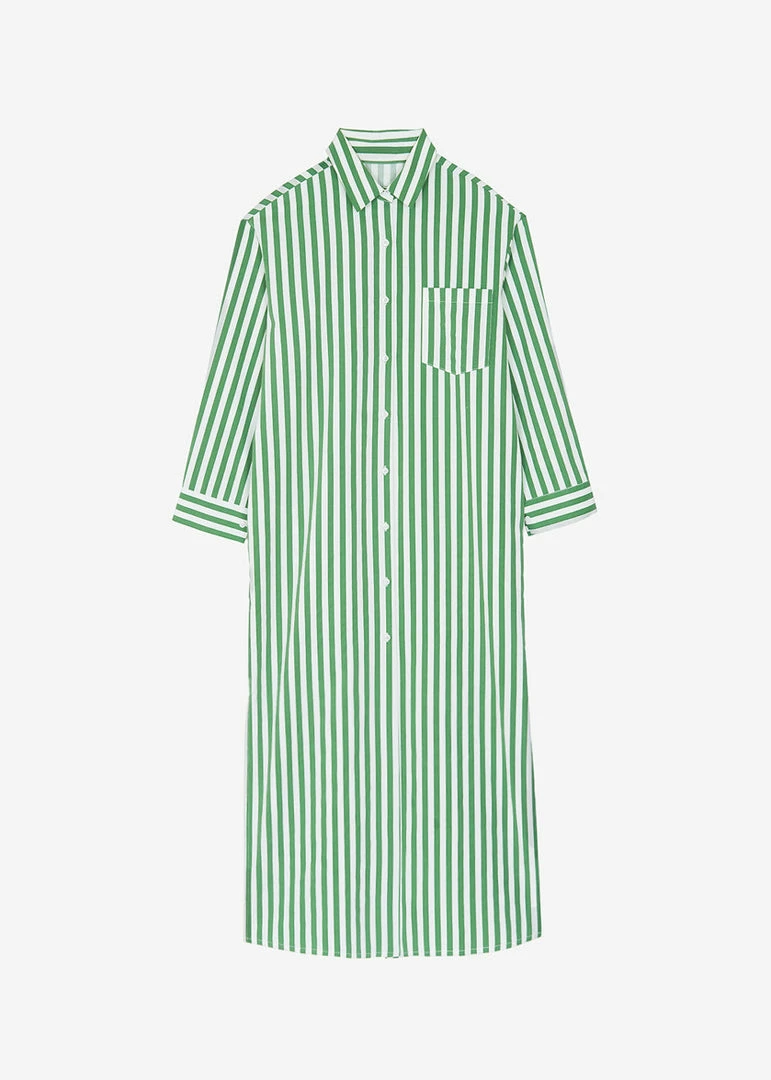 Promo π― The Frankie Shop CLOTHING Cala π Shirt π Dress - Green Stripe π₯° 9 The Frankie Shop CLOTHING Cala Shirt Dress - Green Stripe