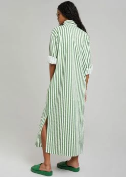 Promo π― The Frankie Shop CLOTHING Cala π Shirt π Dress - Green Stripe π₯° 16 The Frankie Shop CLOTHING Cala Shirt Dress - Green Stripe