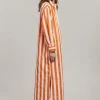 The Frankie Shop CLOTHING Cala Shirt Dress - Orange Stripe