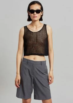 Angelo Bianco Camila Net Top - Black