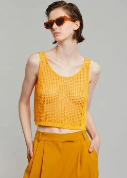 Angelo Bianco Camila Net Top - Orange Vacation Edit