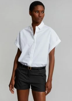 Le Vase Cece Cuffed Sleeve Shirt - White
