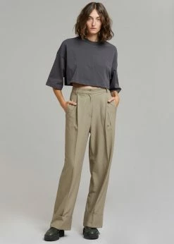 Paper Moon CLOTHING Cera Cropped Tee - Charcoal