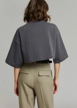 Paper Moon CLOTHING Cera Cropped Tee - Charcoal