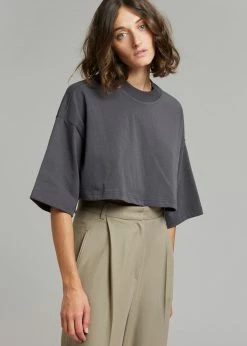 Paper Moon CLOTHING Cera Cropped Tee - Charcoal