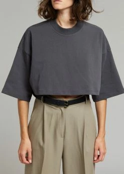 Paper Moon CLOTHING Cera Cropped Tee - Charcoal