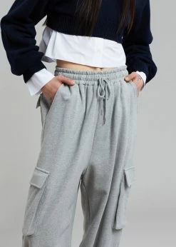The Frankie Shop Chava Cargo Joggers - Heather Grey