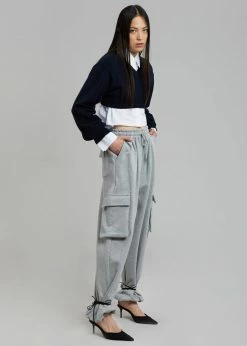 The Frankie Shop Chava Cargo Joggers - Heather Grey