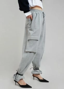 The Frankie Shop Chava Cargo Joggers - Heather Grey