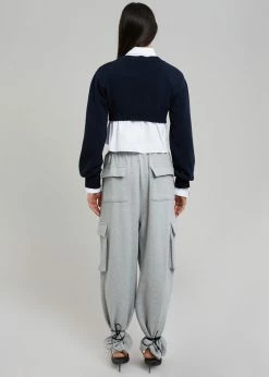 The Frankie Shop Chava Cargo Joggers - Heather Grey