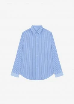 Agit CLOTHING Christa Striped Shirt - Blue