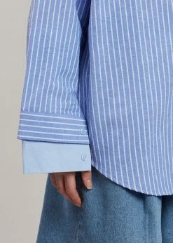 Agit CLOTHING Christa Striped Shirt - Blue
