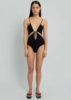 CLOTHING Christopher Esber Anglaise Tie Front One Piece - Black