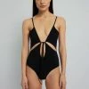 CLOTHING Christopher Esber Anglaise Tie Front One Piece - Black