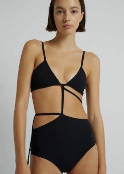 Christopher Esber Bikini Bandeau Tie One Piece - Black CLOTHING