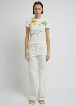 Christopher Esber Landscape Rib Tee - Multi Bind Ivory CLOTHING