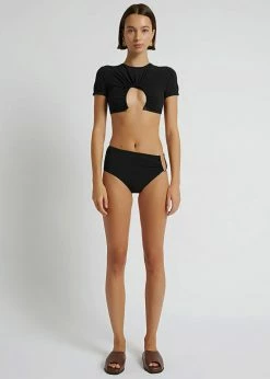 CLOTHING Christopher Esber Ruched Prong Tee - Black