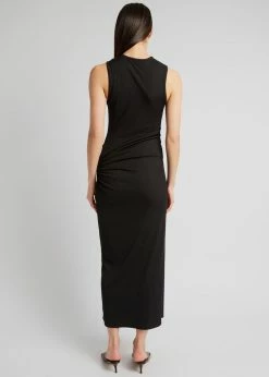 CLOTHING Christopher Esber Ruched Quartz Hip Tank Dress - Black/Yellow Stones