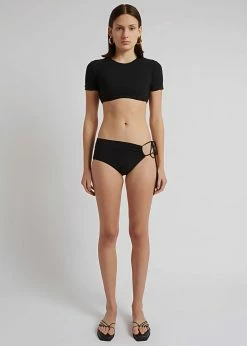 CLOTHING Christopher Esber Ruched Side Tie Brief - Black