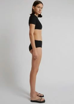 CLOTHING Christopher Esber Ruched Side Tie Brief - Black