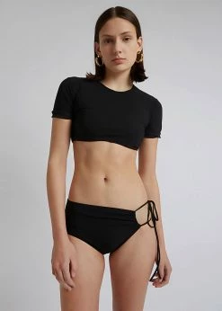 CLOTHING Christopher Esber Ruched Side Tie Brief - Black