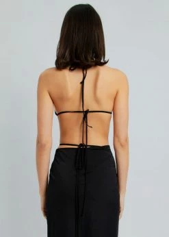 Christopher Esber Ruched Underbust Bikini Top - Black CLOTHING