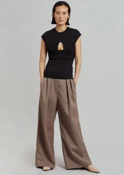 Christopher Esber Underbust Quartz Ribbed Tank - Black/Yellow Stones